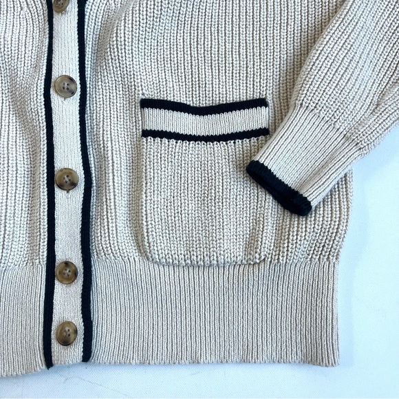 J. Crew Cream Cotton-blend bouclé V-neck cardigan sweater - Picture 4 of 7